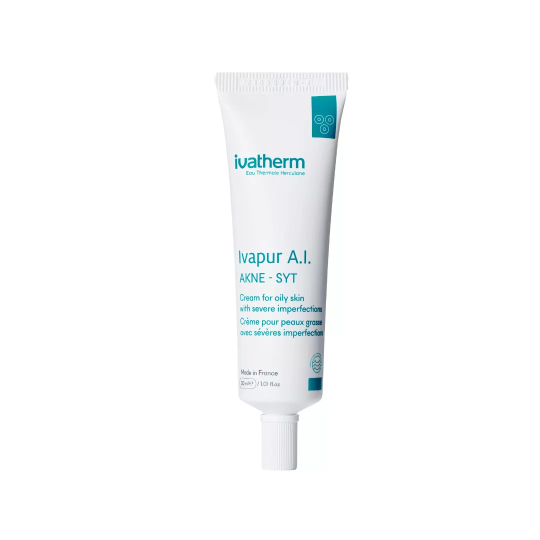 Crema pentru piele grasa cu imperfectiuni severe Ivapur A.I Akne-Syt, 30 ml, Ivatherm, [],farmaciabajan.ro