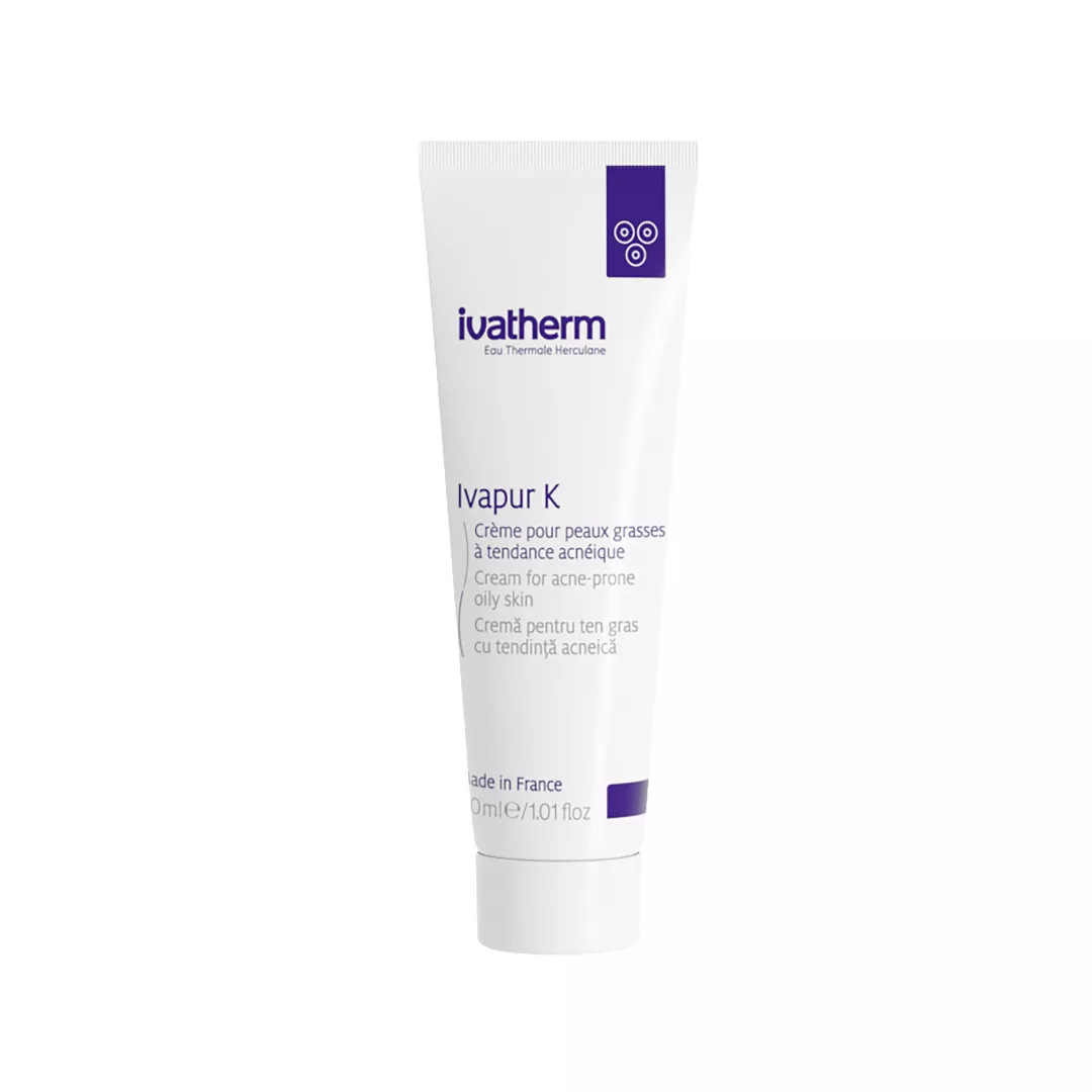 Crema pentru ten gras cu tendinta acneica Ivapur K, 30 ml, Ivatherm, [],farmaciabajan.ro