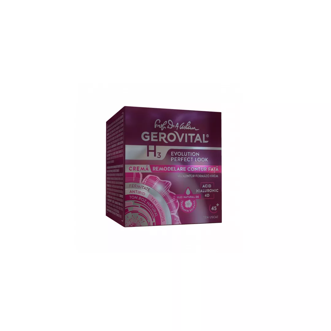 Crema remodelare contur fata, 50 ml, H3 Evolutionm, Gerovital, [],farmaciabajan.ro