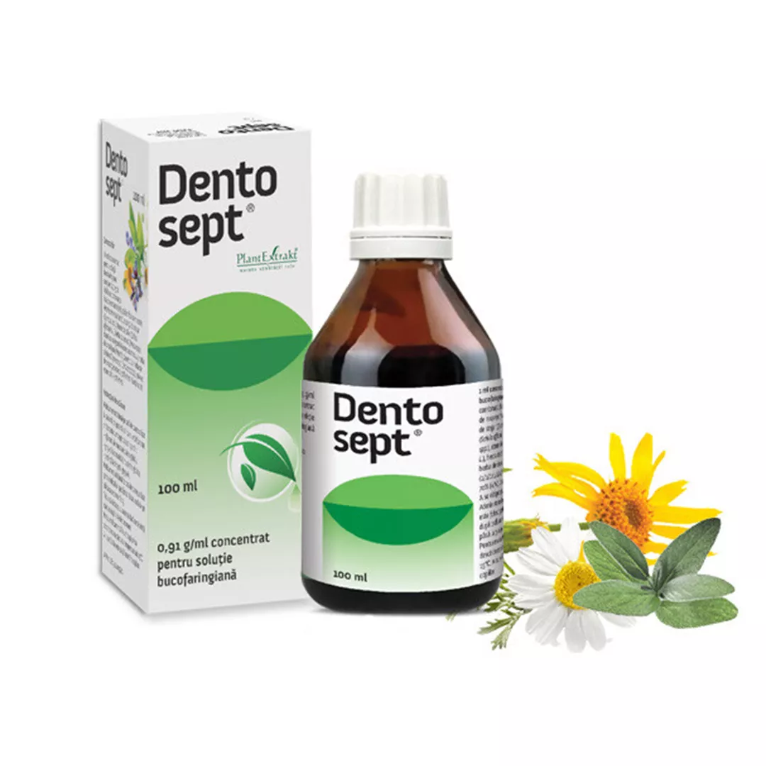 Dentosept 0,91 g/ml concentrat pentru solutii bucofaringiene, 100 ml, PlantExtract, [],farmaciabajan.ro