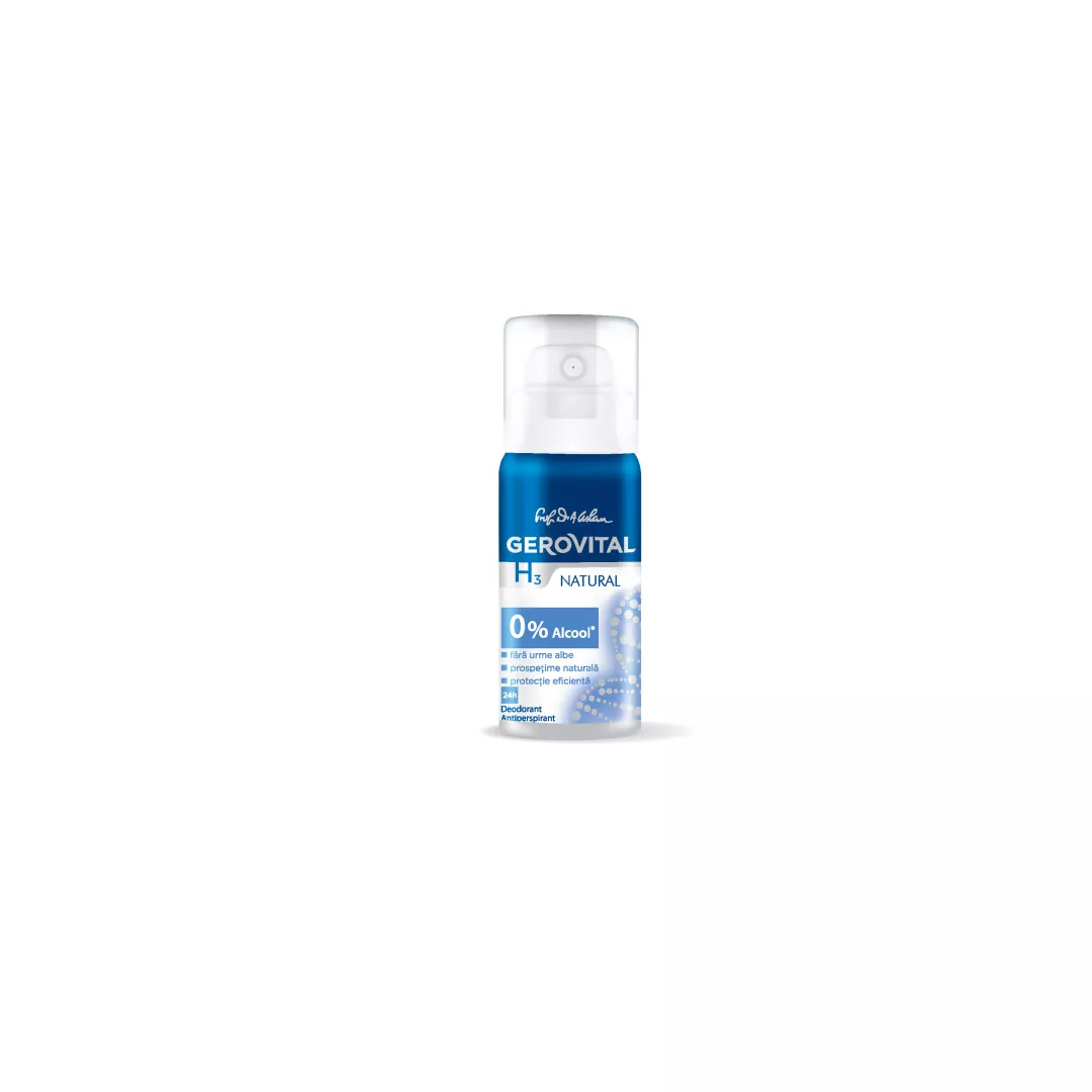 Deodorant Antiperspirant Natural H3 Classic, 40 ml, Gerovital, [],farmaciabajan.ro