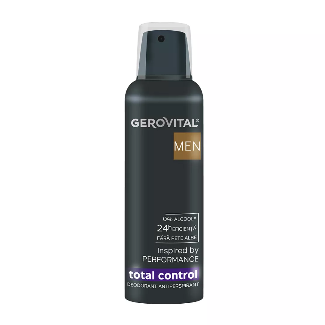 Deodorant antiperspirant Total Control, 150 ml, Gerovital Men, [],https:farmaciabajan.ro