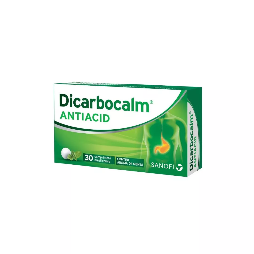 Dicarbocalm, 20 comprimate masticabile, Sanofi, [],farmaciabajan.ro