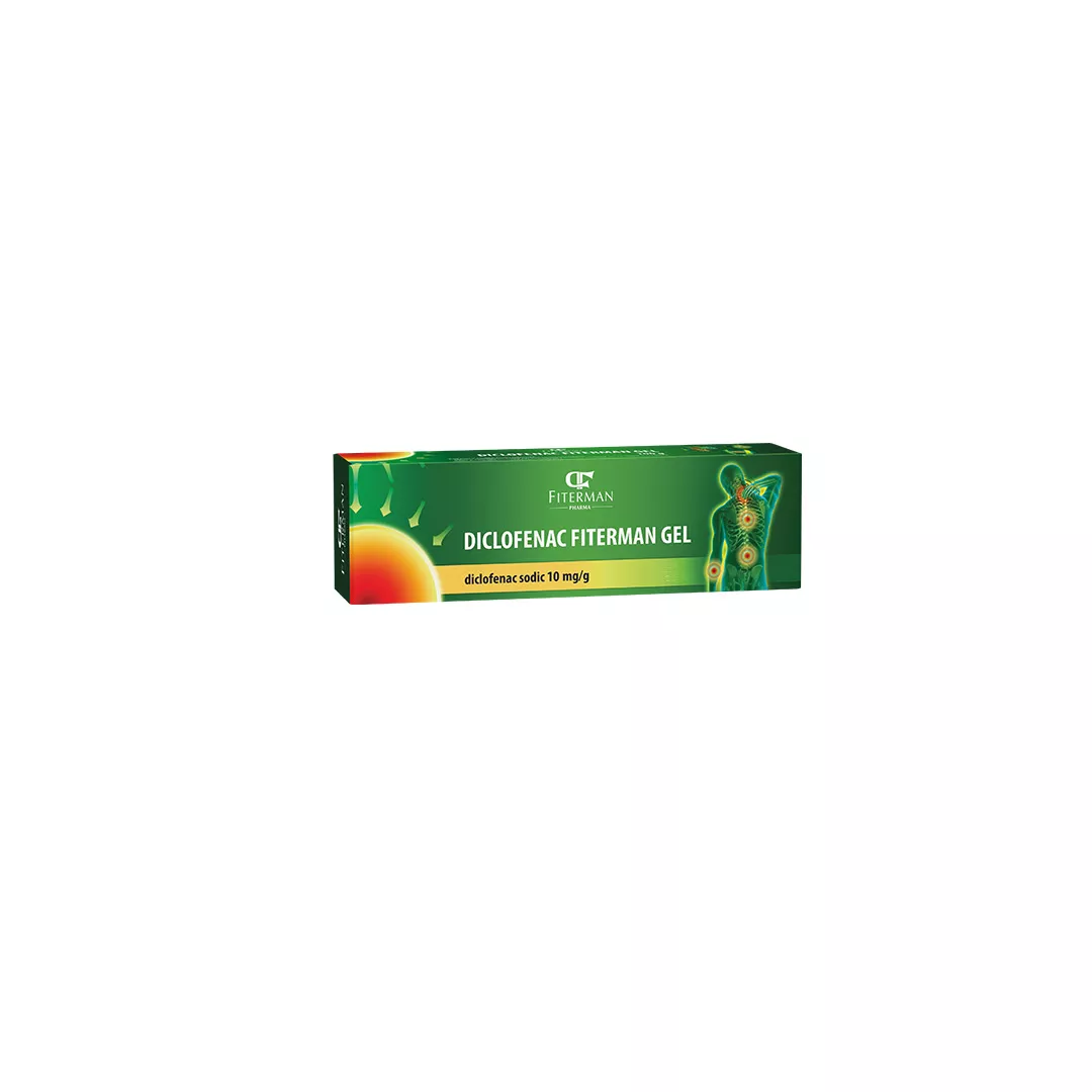 Diclofenac gel, 10 mg/g, 100 g, Fiterman, [],farmaciabajan.ro