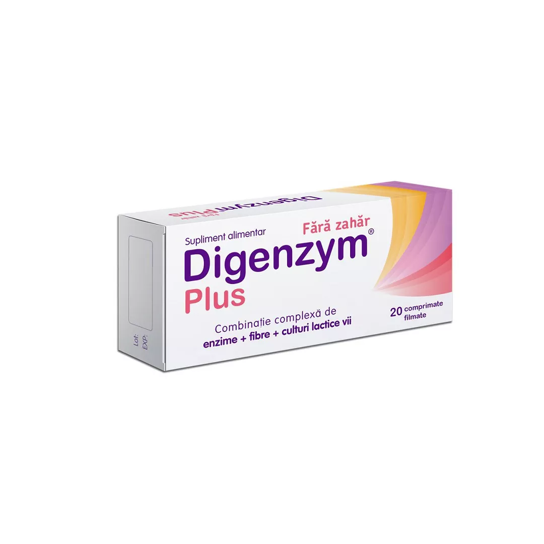 Digenzym Plus fara zahar, 20 tablete, Labormed, [],farmaciabajan.ro