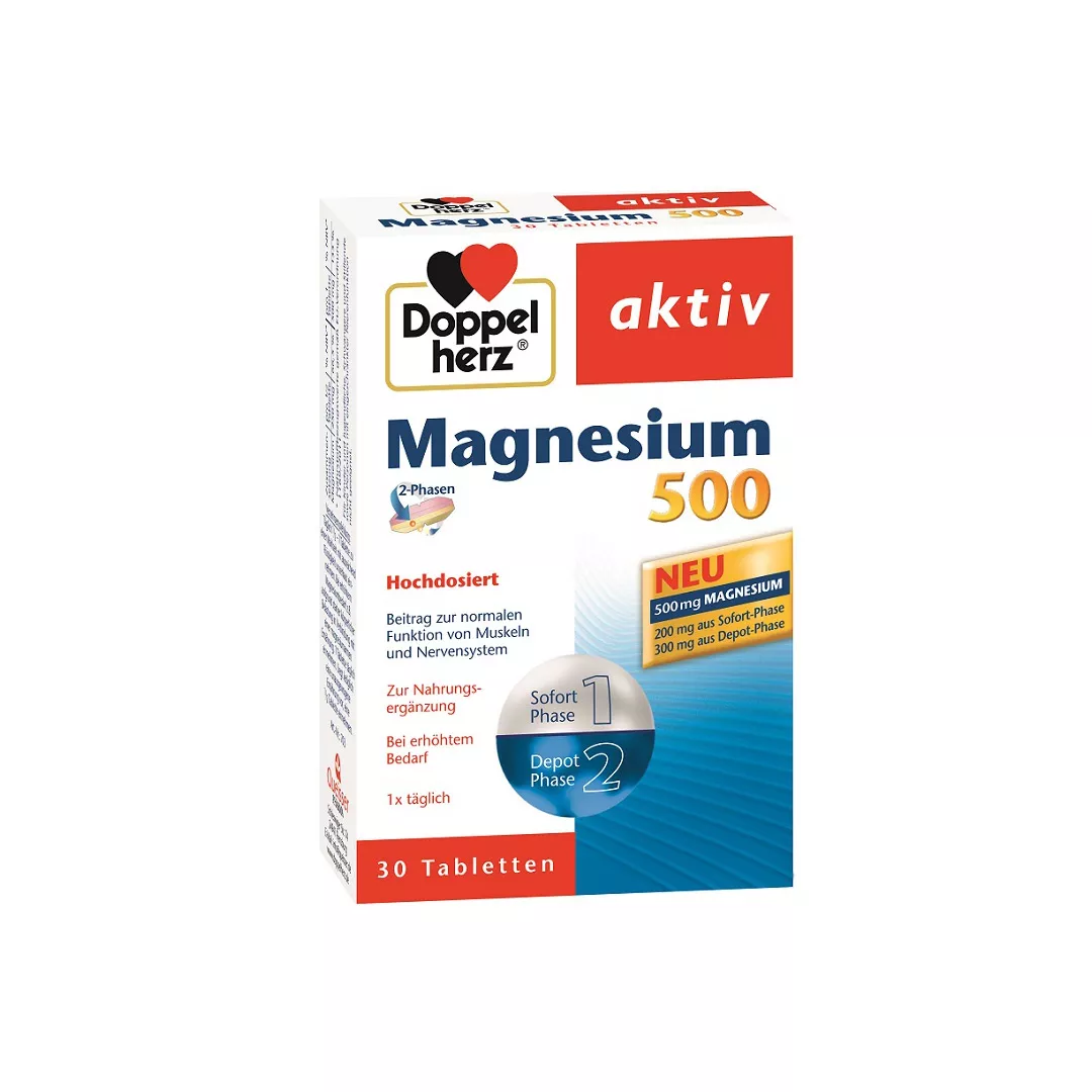 Magneziu 500mg, 30 comprimate, Doppelherz, [],https:farmaciabajan.ro