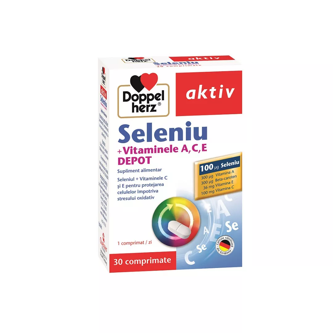 Seleniu + Vitaminele A, C, E Depot, 30 capsule, Doppelherz, [],farmaciabajan.ro