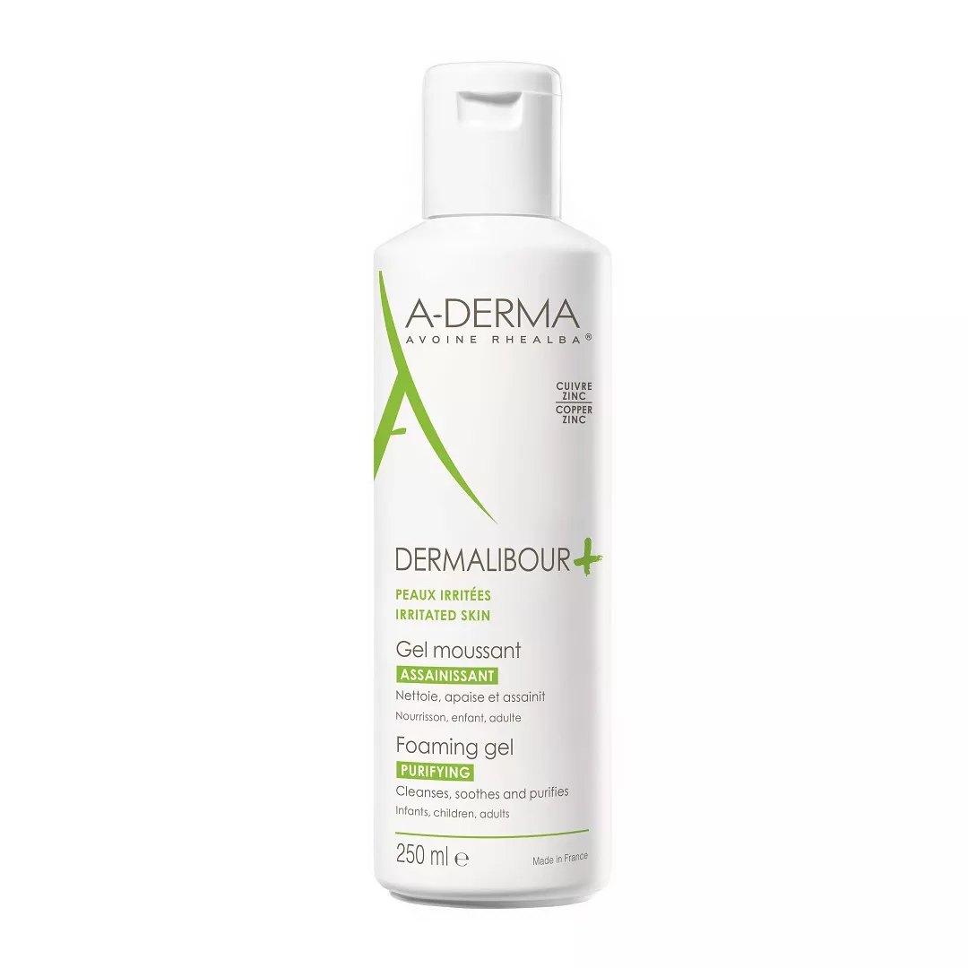Gel spumant pentru piele iritata Dermalibour+, 250 ml, A-Derma, [],farmaciabajan.ro