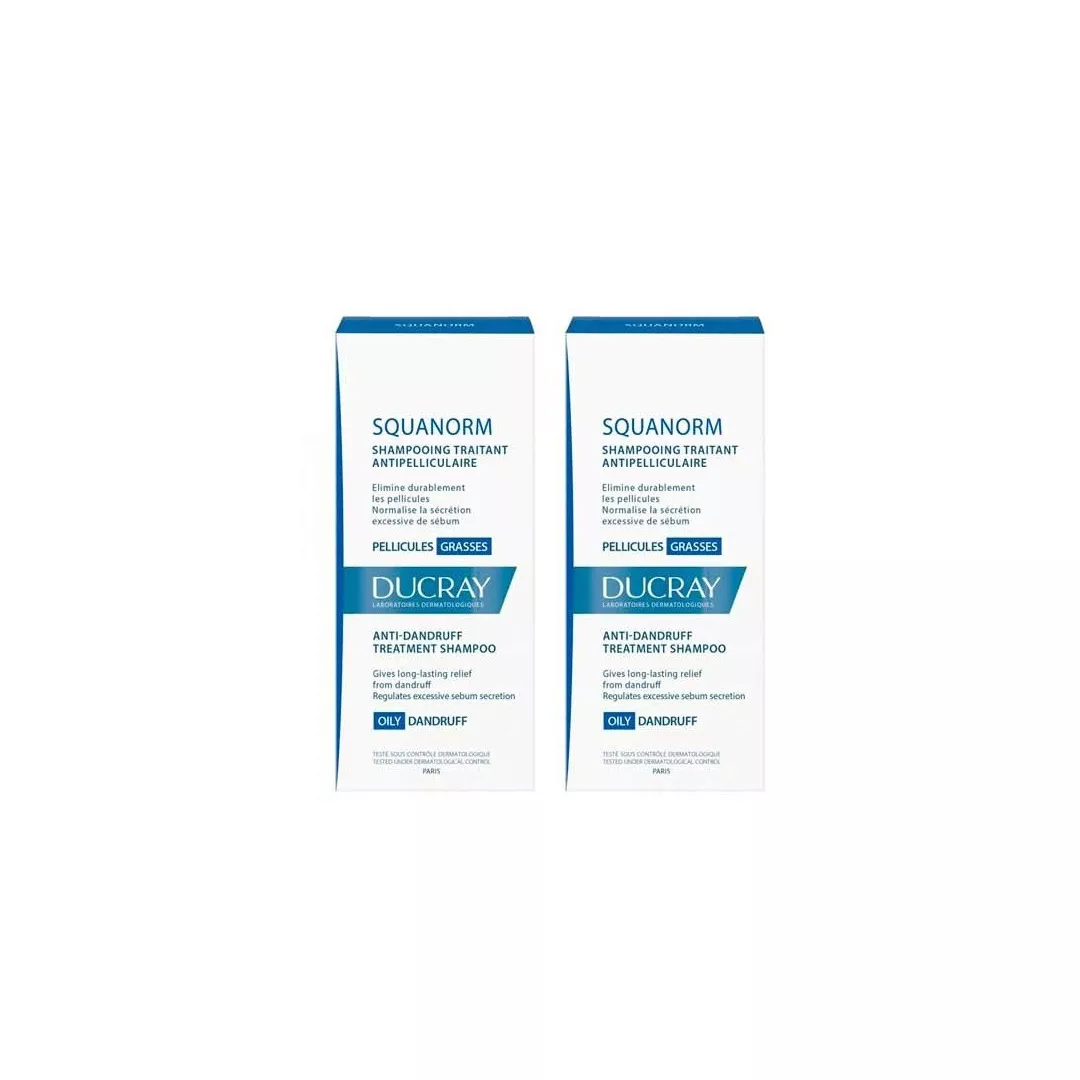Sampon tratament anti-matreata grasa Squanorm, 200 ml, Ducray 1+1, la al-2lea 50% reducere, [],farmaciabajan.ro