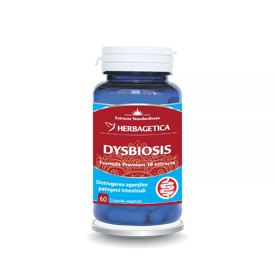 Dysbiosis, 60 capsule, Herbagetica, [],farmaciabajan.ro