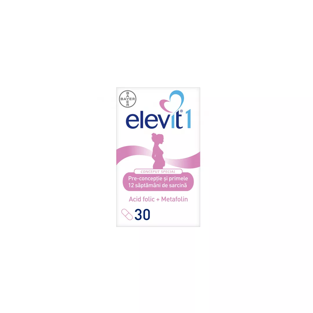 Elevit 1 Multivitamine pentru pre-conceptie si sarcina, 30 comprimate, Bayer, [],https:farmaciabajan.ro