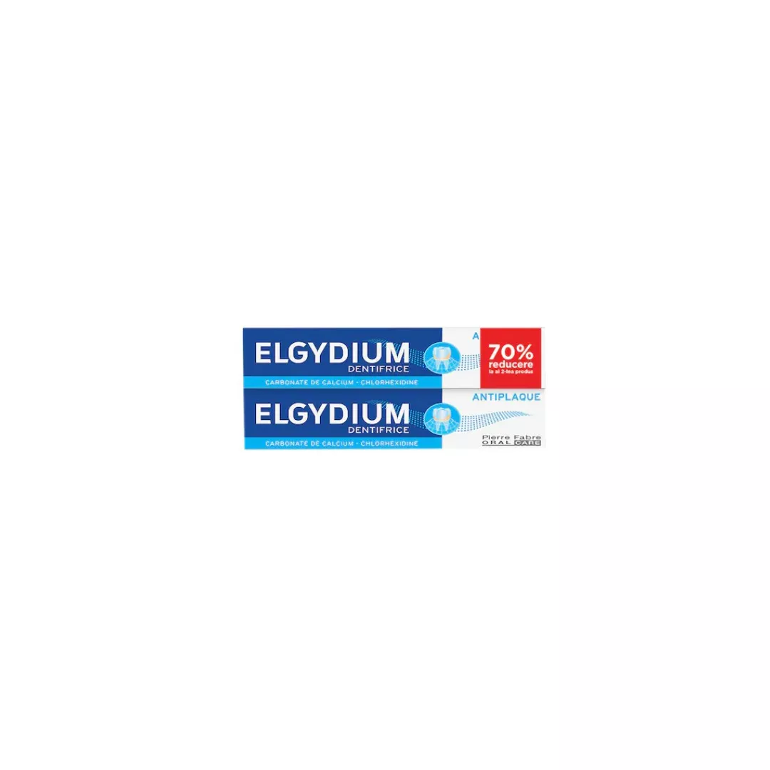 Elgydium Duo Pasta de dinti antiplaca 75 ml 1+1 (al 2-lea cu -70% reducere), [],farmaciabajan.ro