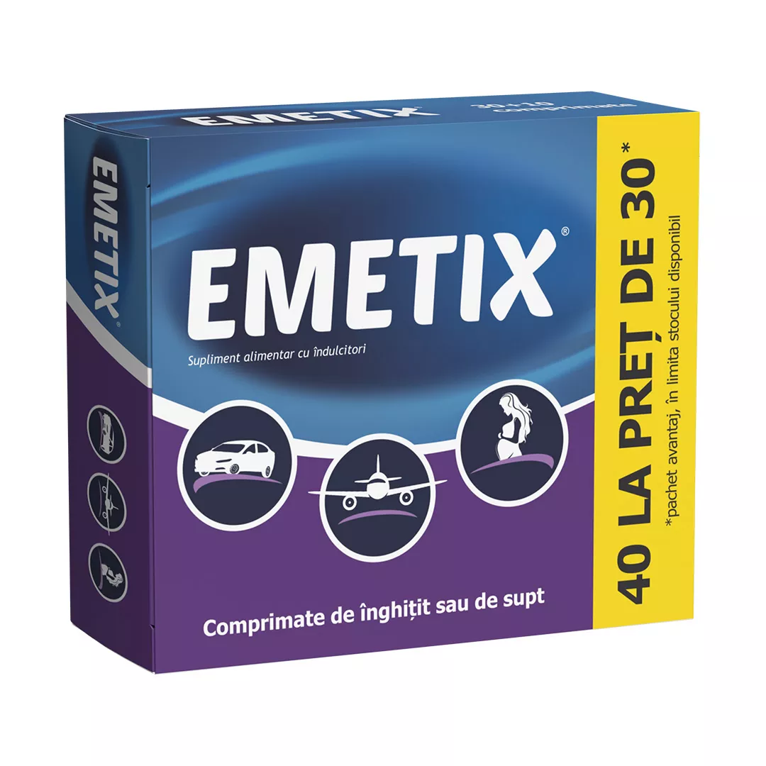 Emetix, 40 comprimate, Fiterman, [],https:farmaciabajan.ro
