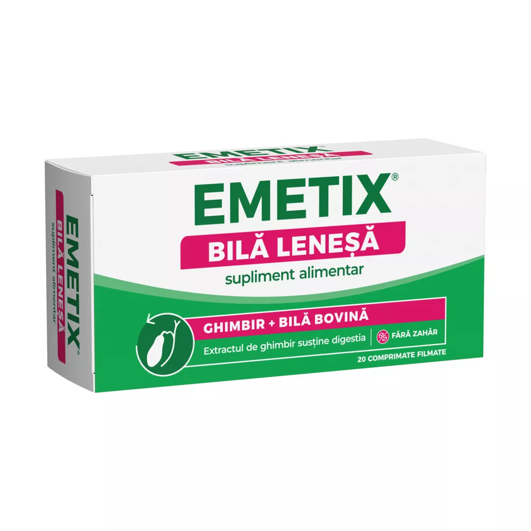 Emetix bila lenesa, 20 comprimate, Fiterman Pharma, [],farmaciabajan.ro