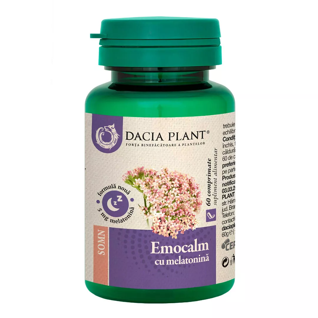 Emocalm cu Melatonina Somnofort, 60 comprimate, Dacia Plant, [],farmaciabajan.ro