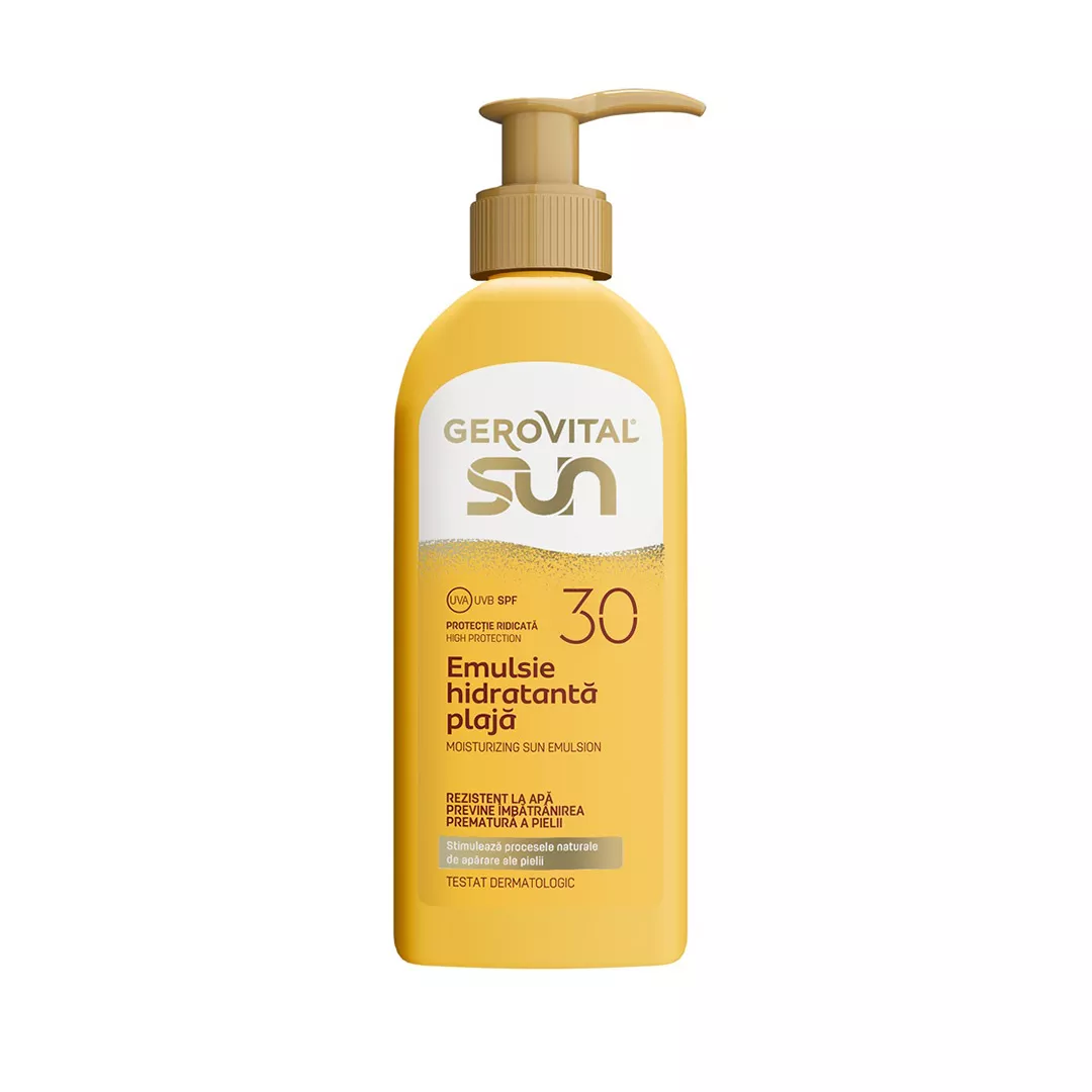Emulsie hidratanta pentru plaja cu SPF 30 Sun, 200 ml, Gerovital, [],farmaciabajan.ro