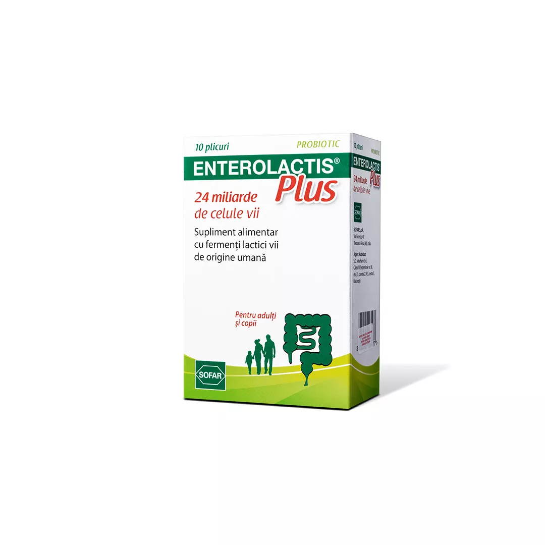 Enterolactis Plus, 10 plicuri, Sofar, [],farmaciabajan.ro