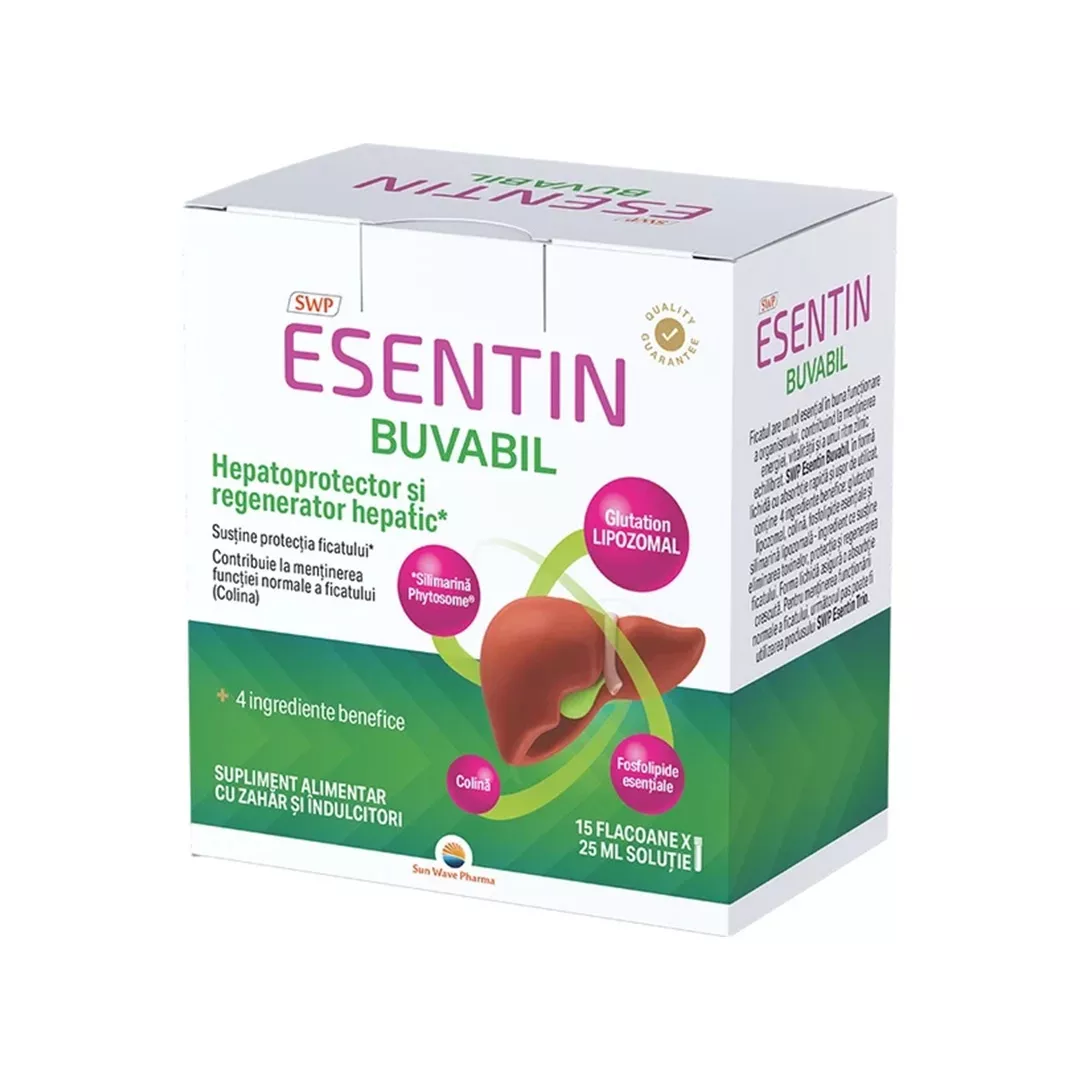 Esentin Buvabil, 15 fiole x 25 ml, Sun Wave Pharma, [],farmaciabajan.ro