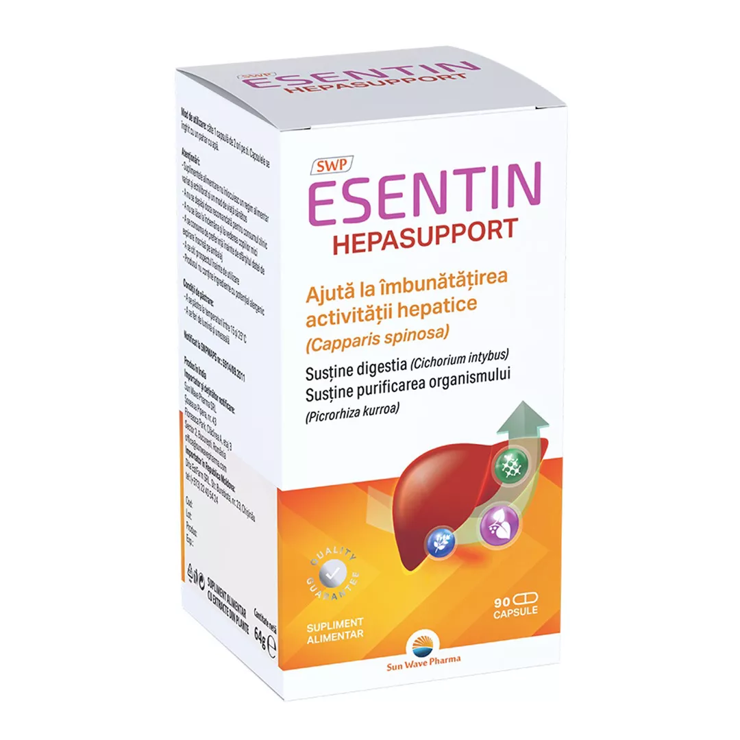 Esentin Hepasuport, 90 capsule, Sun Wave Pharma, [],farmaciabajan.ro