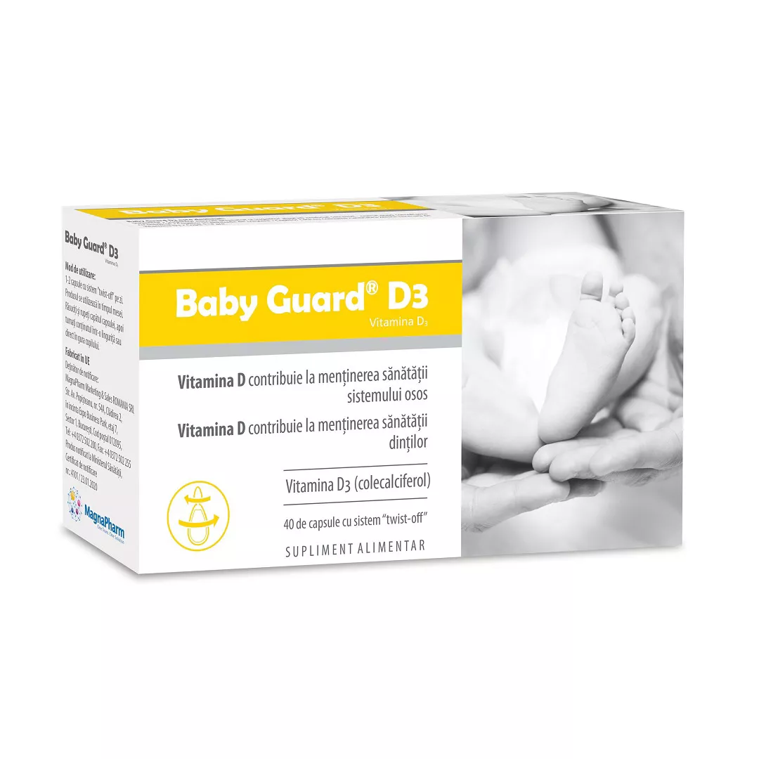 Baby Guard D3, 40 capsule, Evital, [],https:farmaciabajan.ro