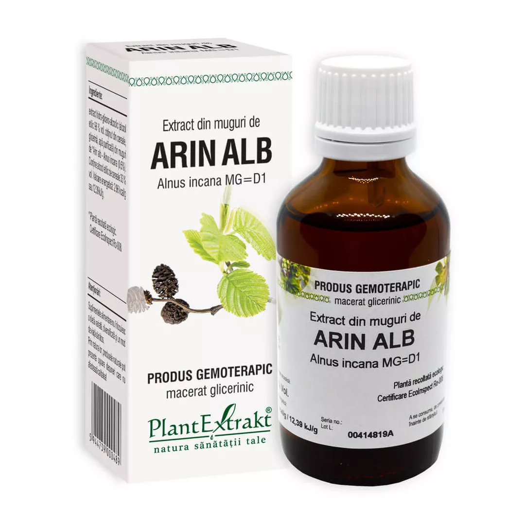 Extract din muguri de Arin Alb, 50 ml, Plant Extrakt, [],https:farmaciabajan.ro
