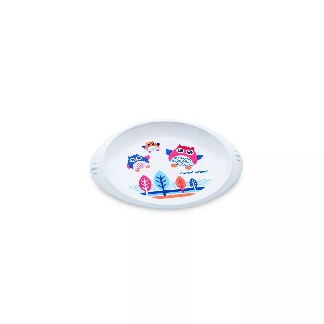 Farfurie plastic, mare, alb, 4/406, Canpol, [],farmaciabajan.ro