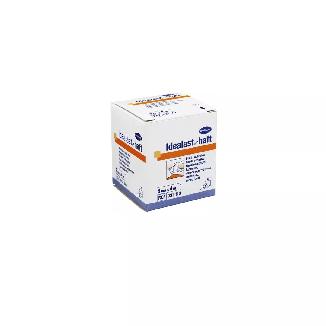 Fasa din bumbac creponat, cu elasticitate permanenta, autoadeziva Idealast-haft, 10 cm, Hartmann, [],farmaciabajan.ro
