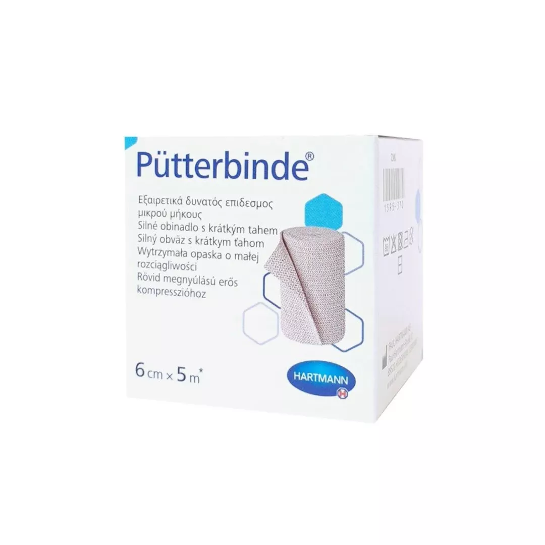 Fasa elastica Putter cu tractiune scurta pentru compresie puternica, 6cm x 5m, Hartmann, [],farmaciabajan.ro