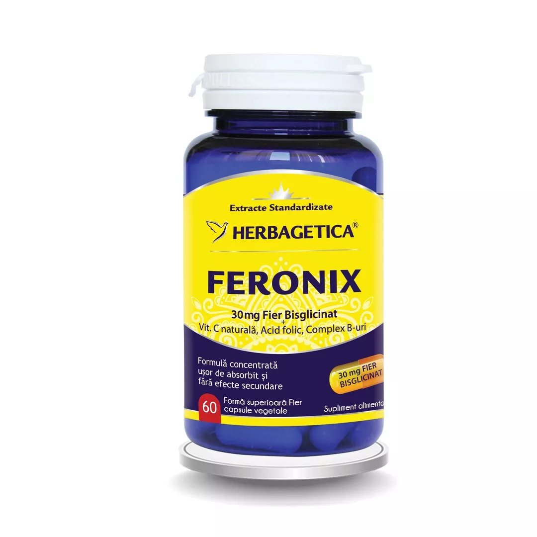 Feronix, 60 capsule, Herbagetica, [],farmaciabajan.ro