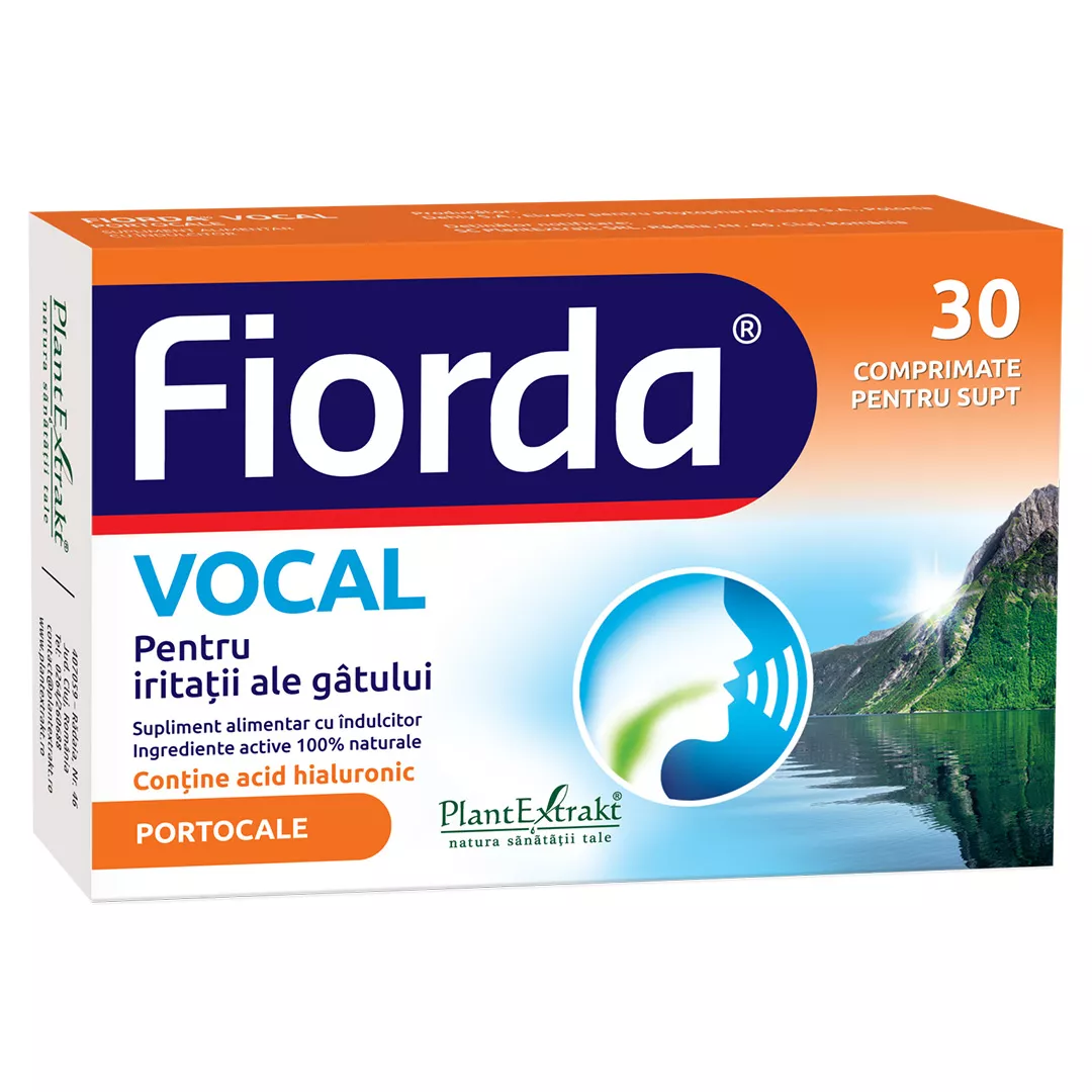 Fiorda Vocal Portocale, 30 comprimate, Plant Extrakt, [],farmaciabajan.ro
