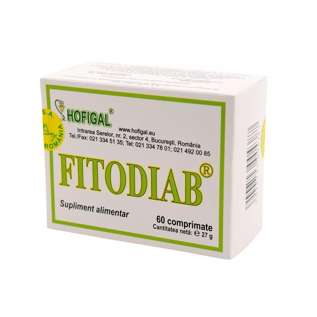 Fitodiab, 60 comprimate, Hofigal, [],https:farmaciabajan.ro