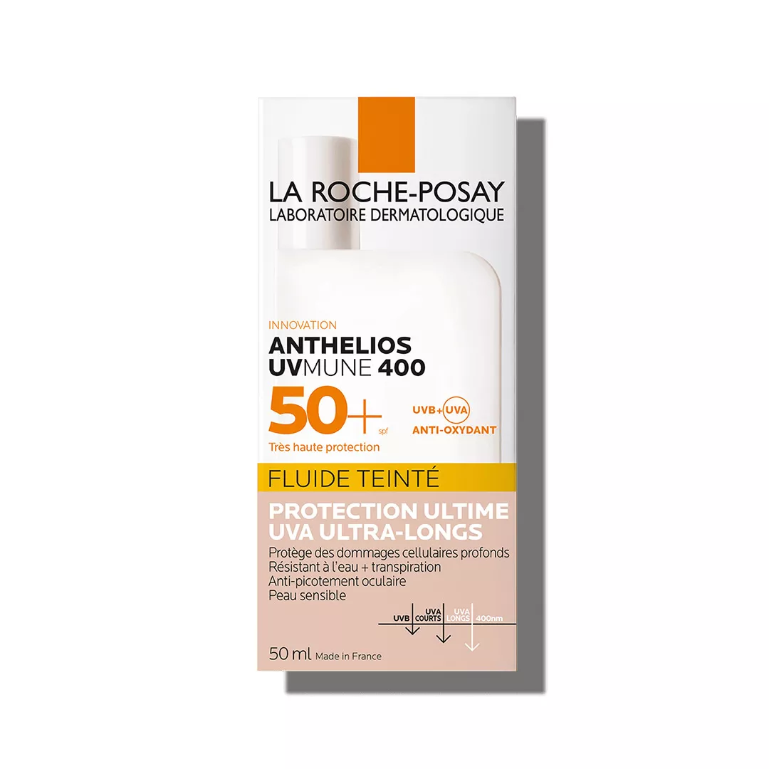 Fluid colorat pentru protectie solara SPF 50+ Anthelios UVmune, 50 ml, La Roche Posay, [],farmaciabajan.ro