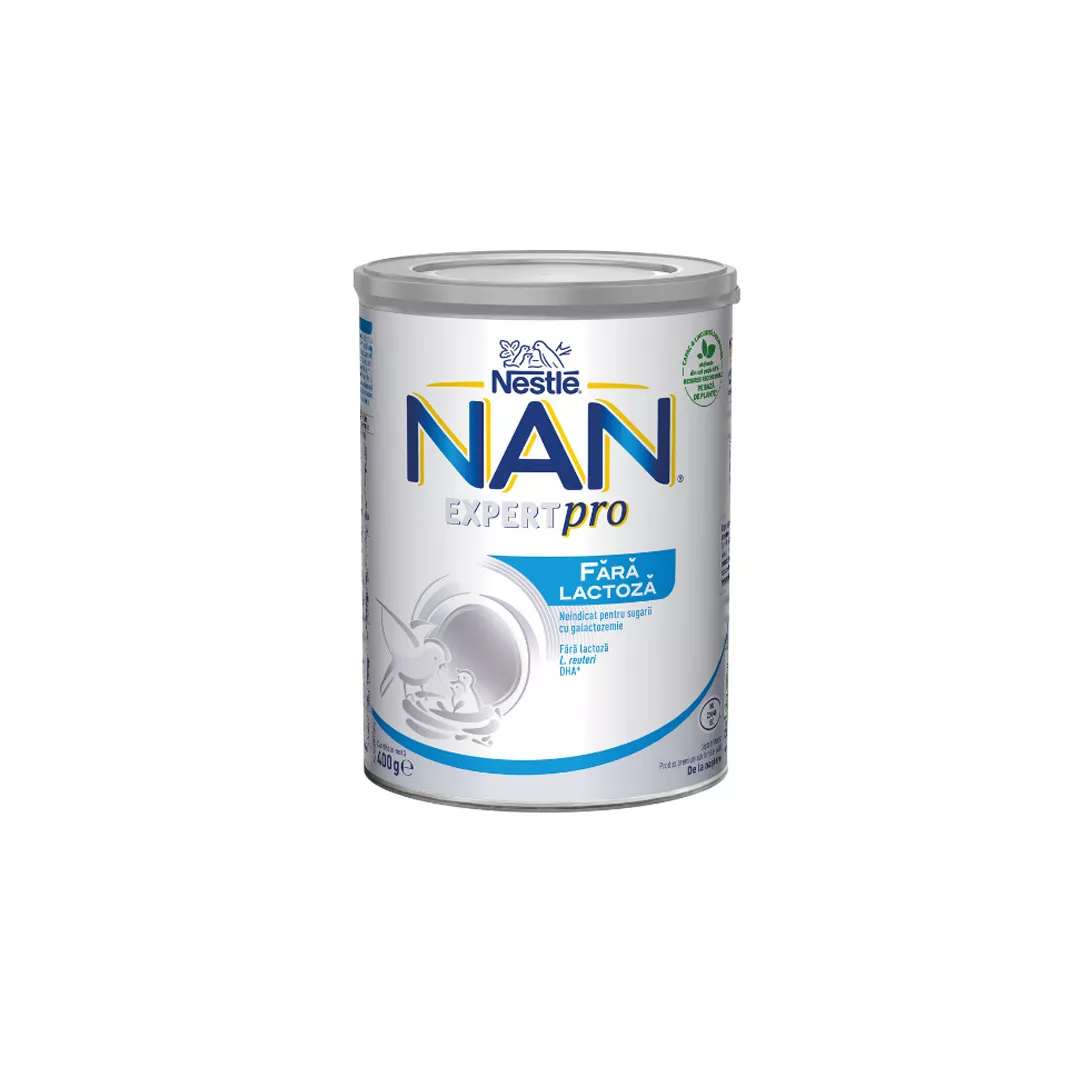 Formula de lapte fara lactoza Nan, +0 luni, 400 g, Nestle, [],farmaciabajan.ro
