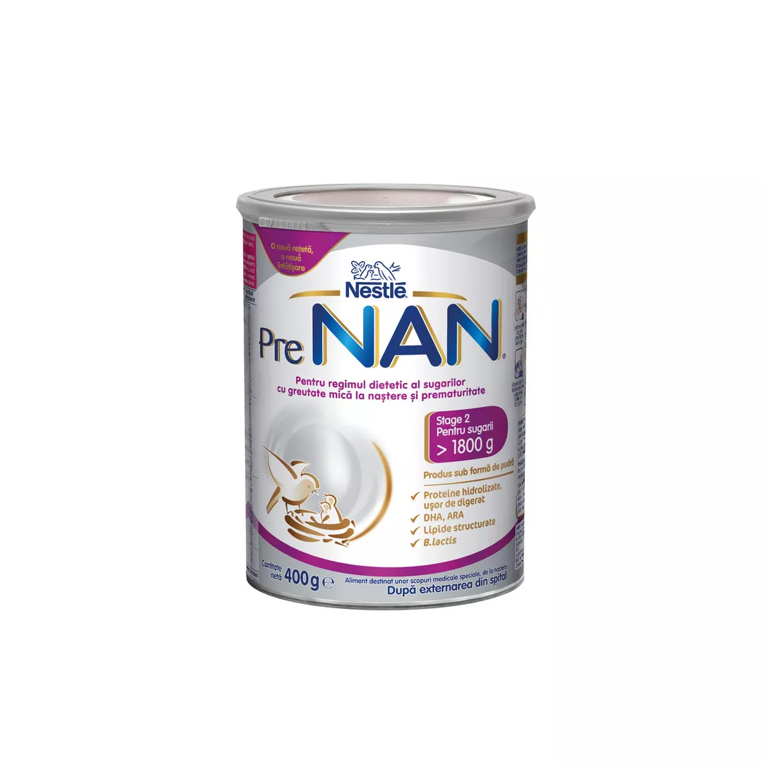 Formula de lapte praf Nestle PRE NAN de la nastere, 400 g, [],farmaciabajan.ro