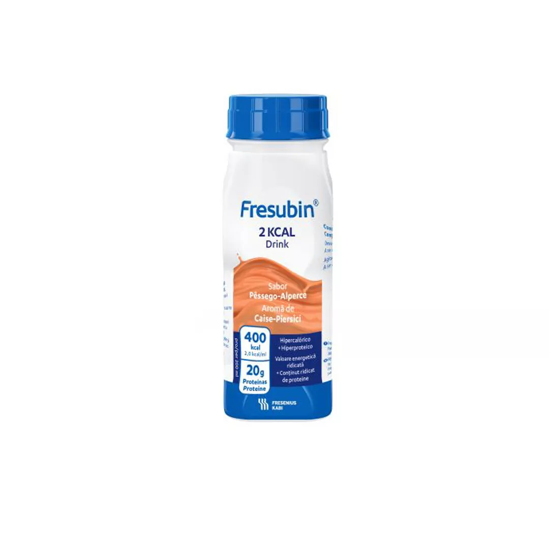 Fresubin, 2kcal, drink, caise si piersici, 4 x 200 ml, [],farmaciabajan.ro