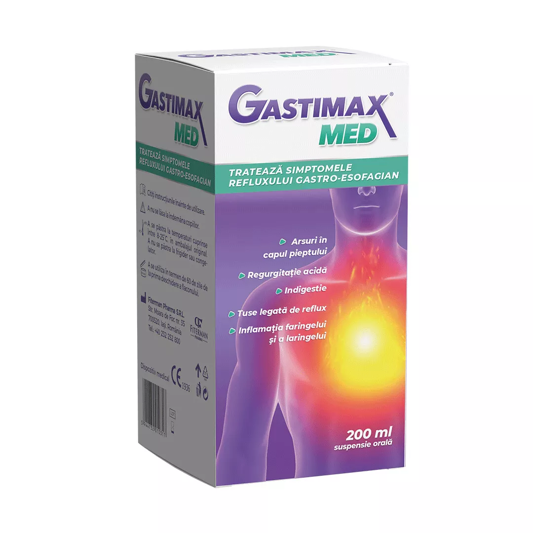 Gastimax Med suspensie orala, 200 ml, Fiterman, [],https:farmaciabajan.ro