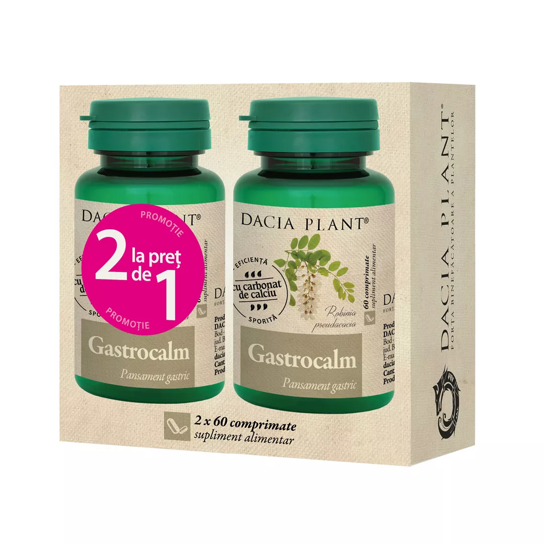 Gastrocalm, 60 comprimate, 1+1, Dacia Plant, [],farmaciabajan.ro