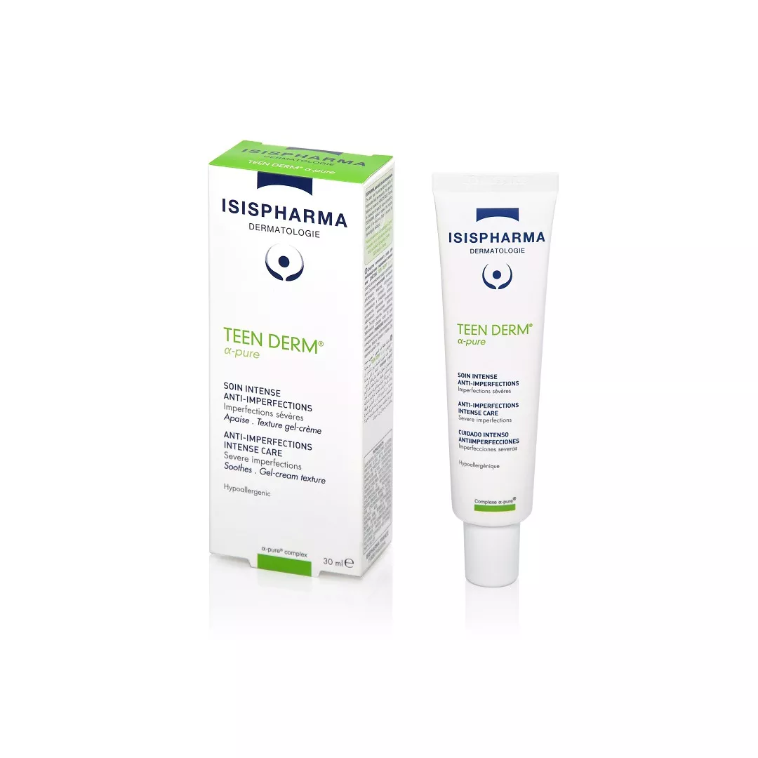 Gel crema pentru acnee severa Teen Derm Alpha Pure, 30 ml, IsisPharma, [],farmaciabajan.ro