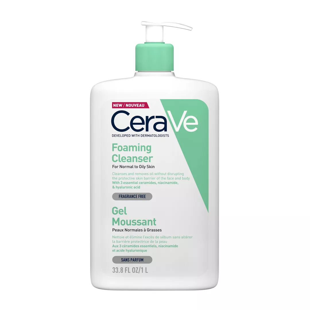 Gel de curatare spumant pentru piele normal-grasa, 1000 ml, CeraVe, [],farmaciabajan.ro
