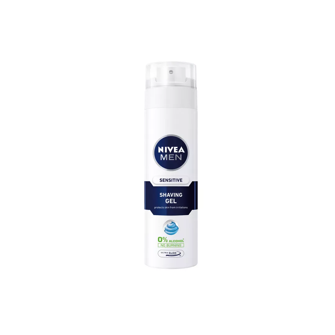 Gel de ras Nivea Men, Ten sensibil, 200 ml, [],farmaciabajan.ro