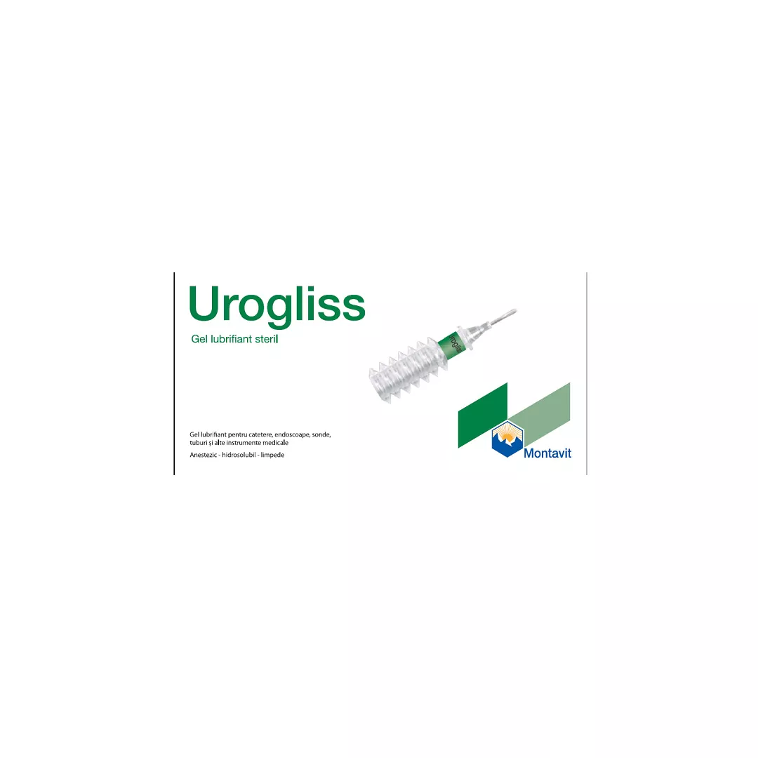 Gel lubrifiant steril anestezic Urogliss, 25 seringi, Montavit, [],https:farmaciabajan.ro