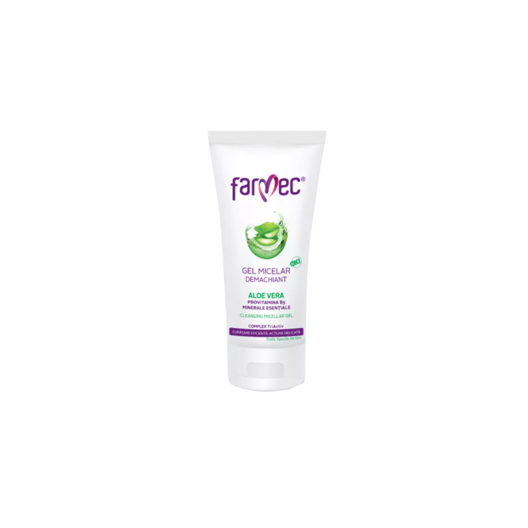 Gel micelar demachiant Aloe Vera, 100 ml, Farmec, [],farmaciabajan.ro