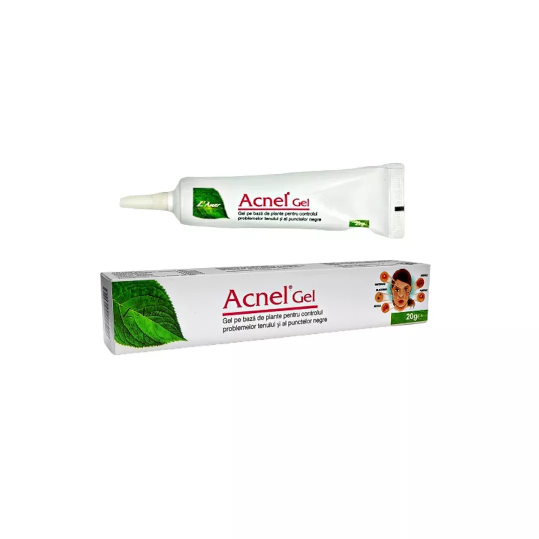Gel pe baza de plante impotriva punctelor negre, Acnel Gel, 20 g, [],farmaciabajan.ro