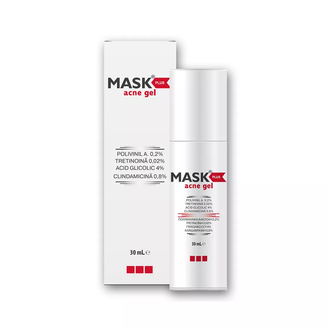 Gel pentru tratamentul acneei inflamatorii Mask Plus, 30 ml, Meditrina, [],farmaciabajan.ro