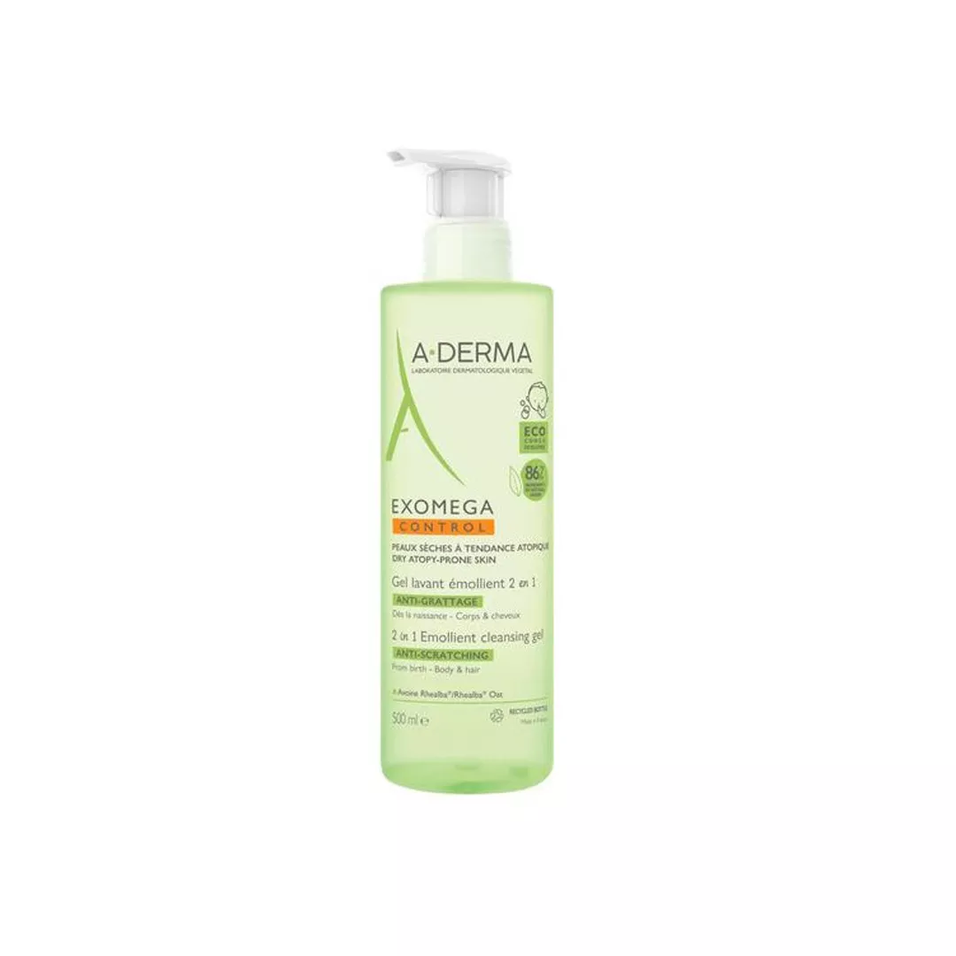 Gel de dus emoliant 2 in 1 Exomega Control, 500 ml, A-Derma, [],farmaciabajan.ro