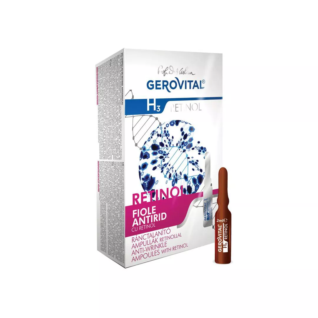 Fiole Antirid cu Retinol, Gerovital H3 Retinol, 10 fiole x 2 ml, [],farmaciabajan.ro