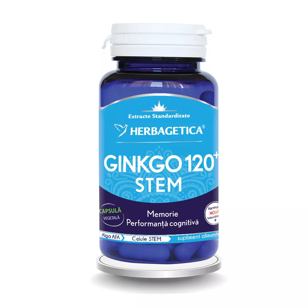 Ginkgo 120 Stem, 60 capsule, Herbagetica, [],farmaciabajan.ro