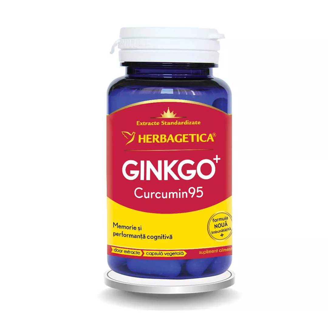 Ginkgo Curcumin95, 60 capsule, Herbagetica, [],farmaciabajan.ro