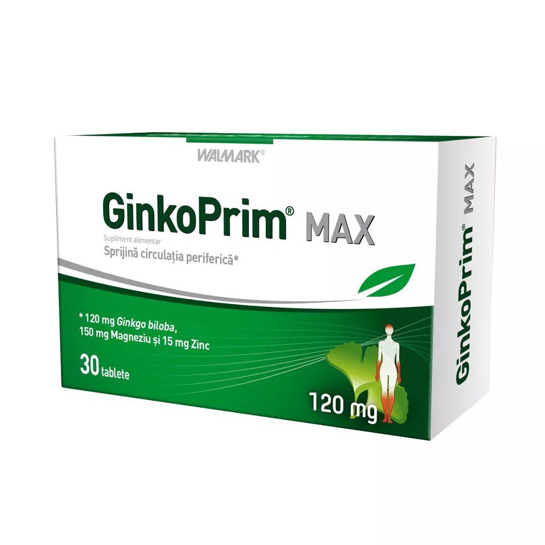 GinkoPrim Max 120mg, 30 tablete, Walmark, [],https:farmaciabajan.ro