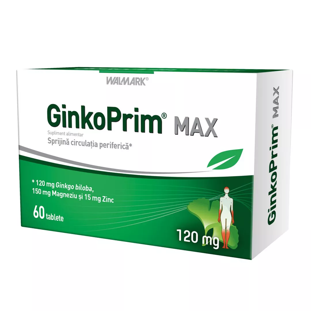 GinkoPrim Max 120mg, 60 tablete, Walmark, [],https:farmaciabajan.ro